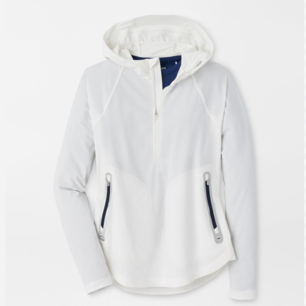 Peter Millar Jameson Popover Hooded Jacket White Size Small NWT - Picture 3 of 8